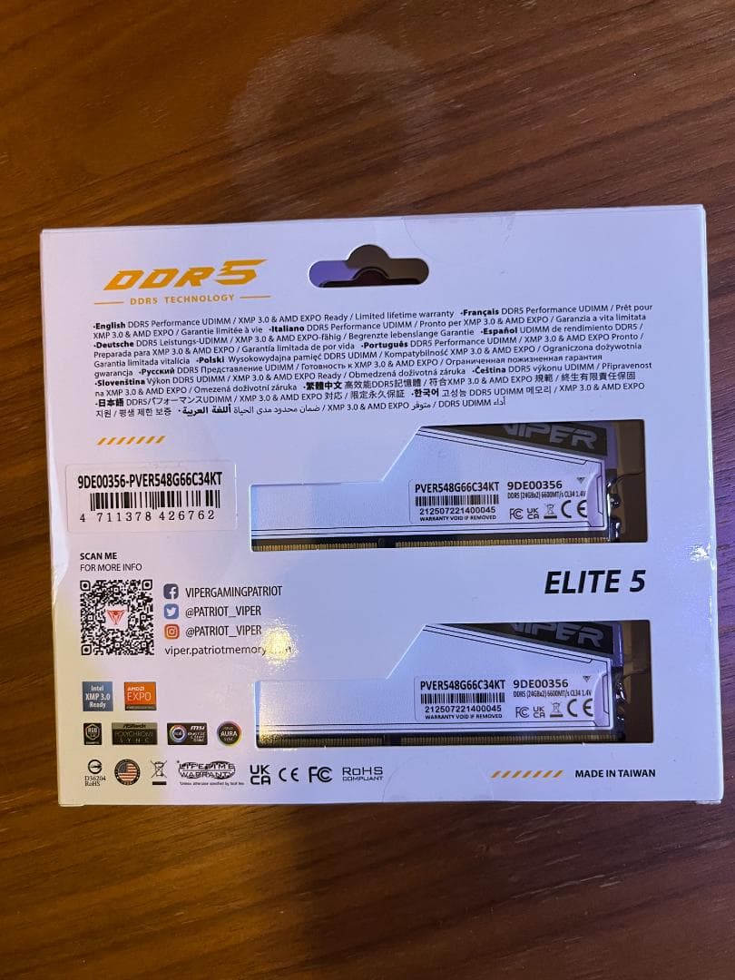 新品 Patriot Viper Elite5 DDR5 48GB 6600