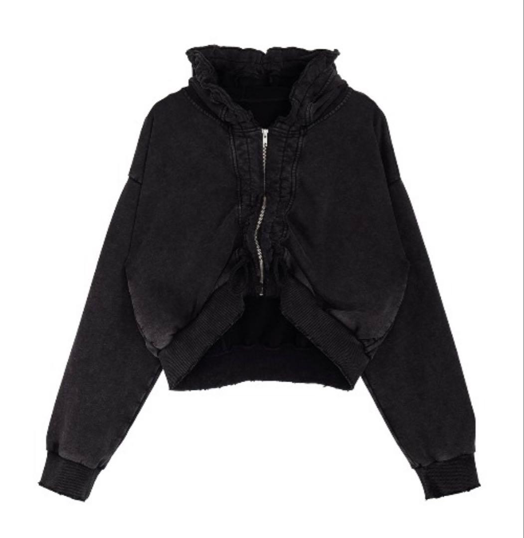 Ameri OYSTER SILHOUETTE HOODIE ブラック