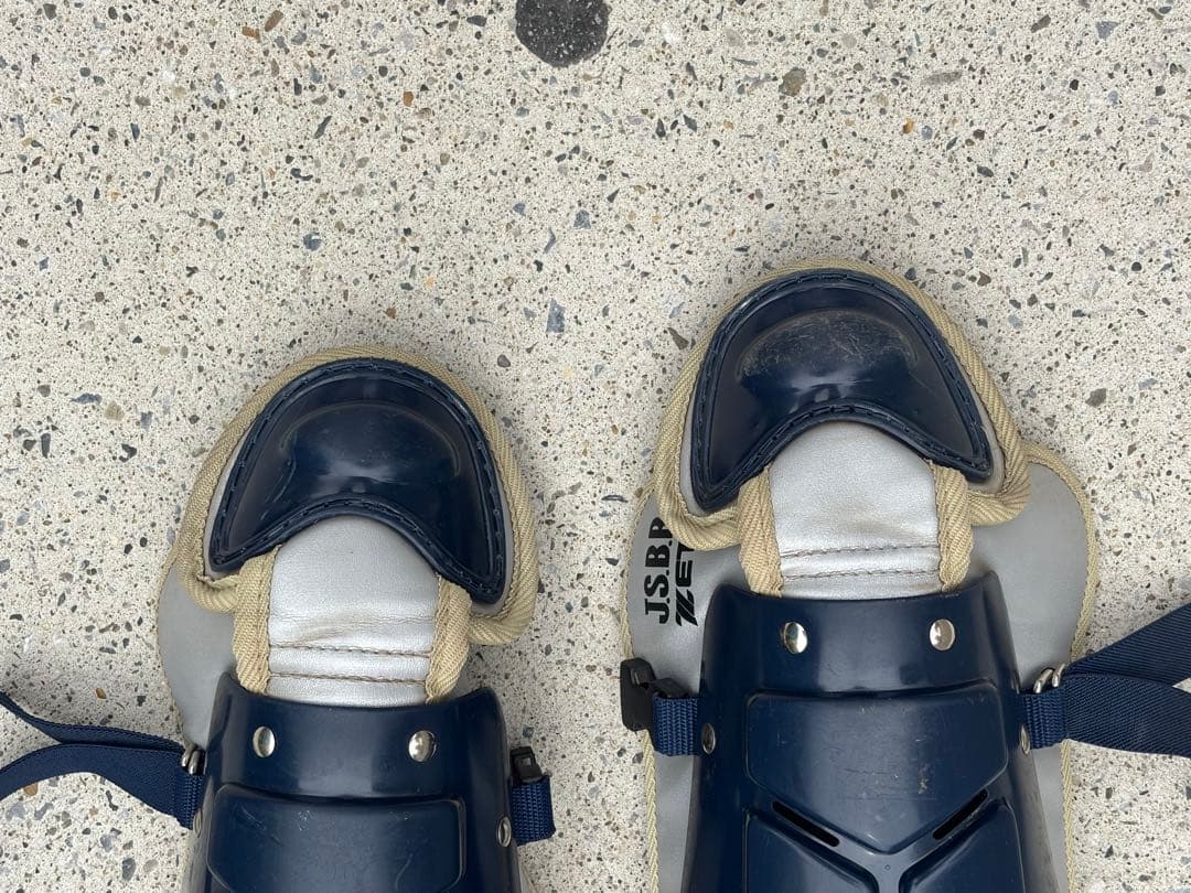 キャッチャー用レガースセット ネイビー キャッチャー防具 フルセット、ゼット