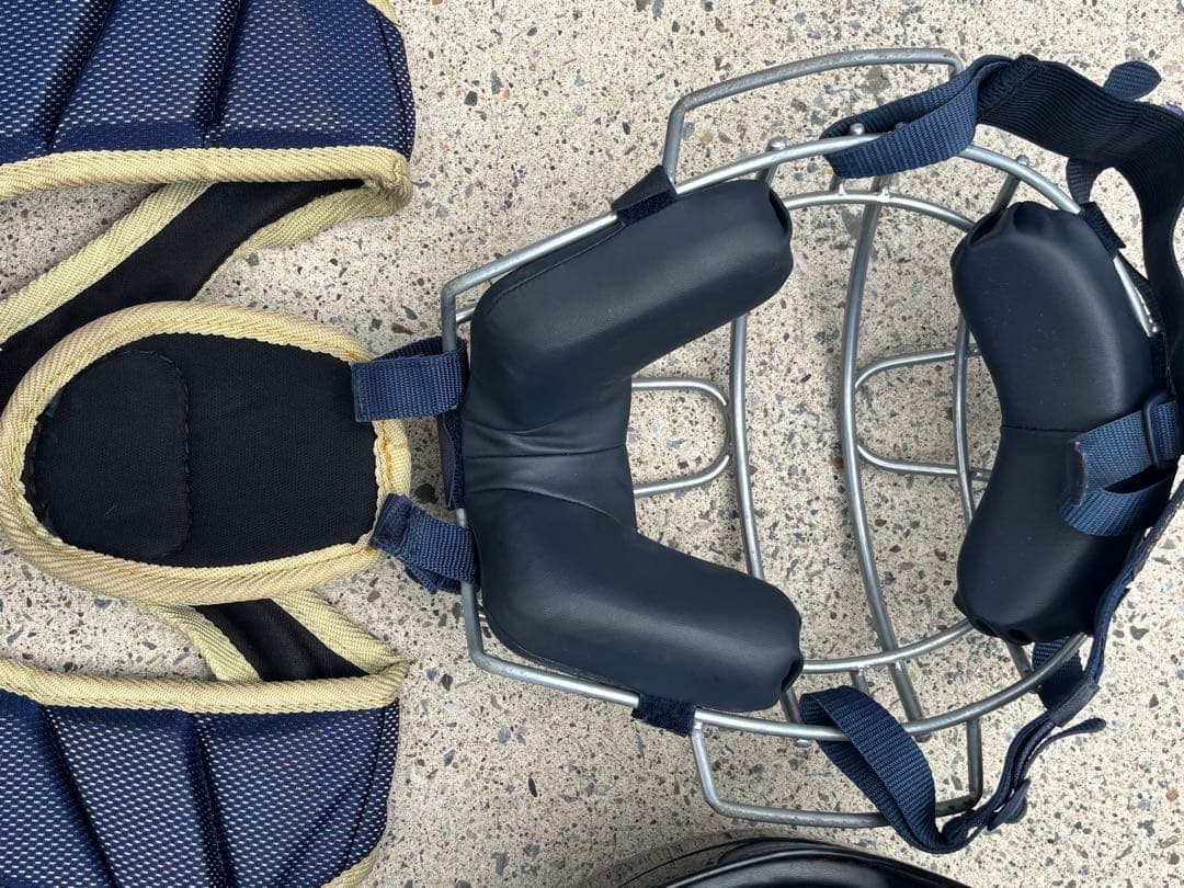 キャッチャー用レガースセット ネイビー キャッチャー防具 フルセット、ゼット