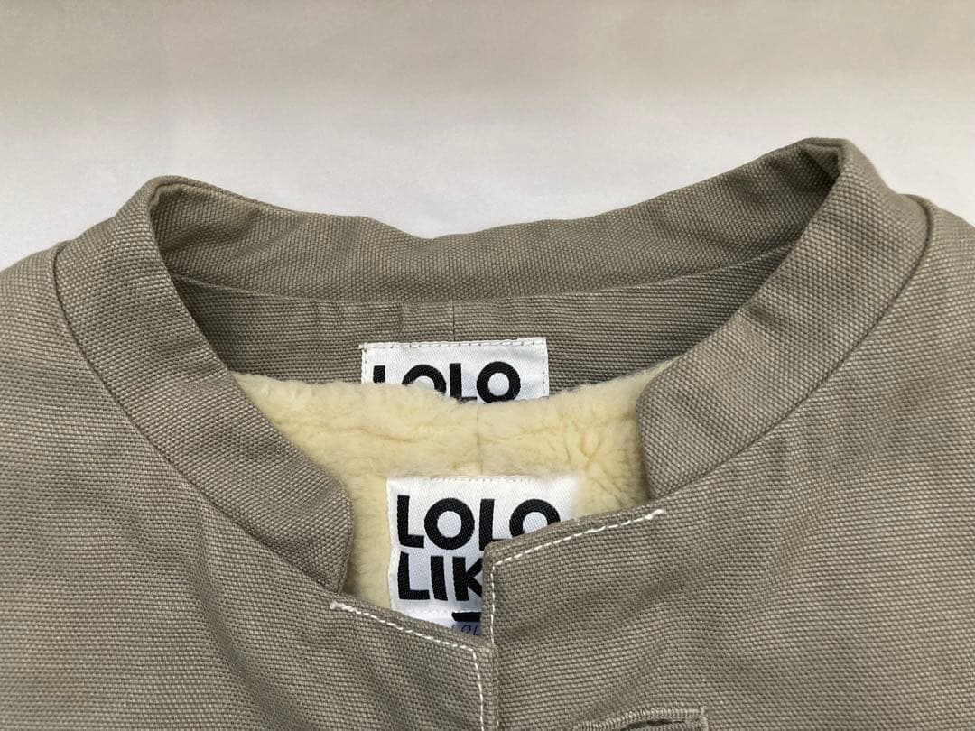 【LOLOLIKE /美品】ノーカラージャケット ボアベスト取り外し可付
