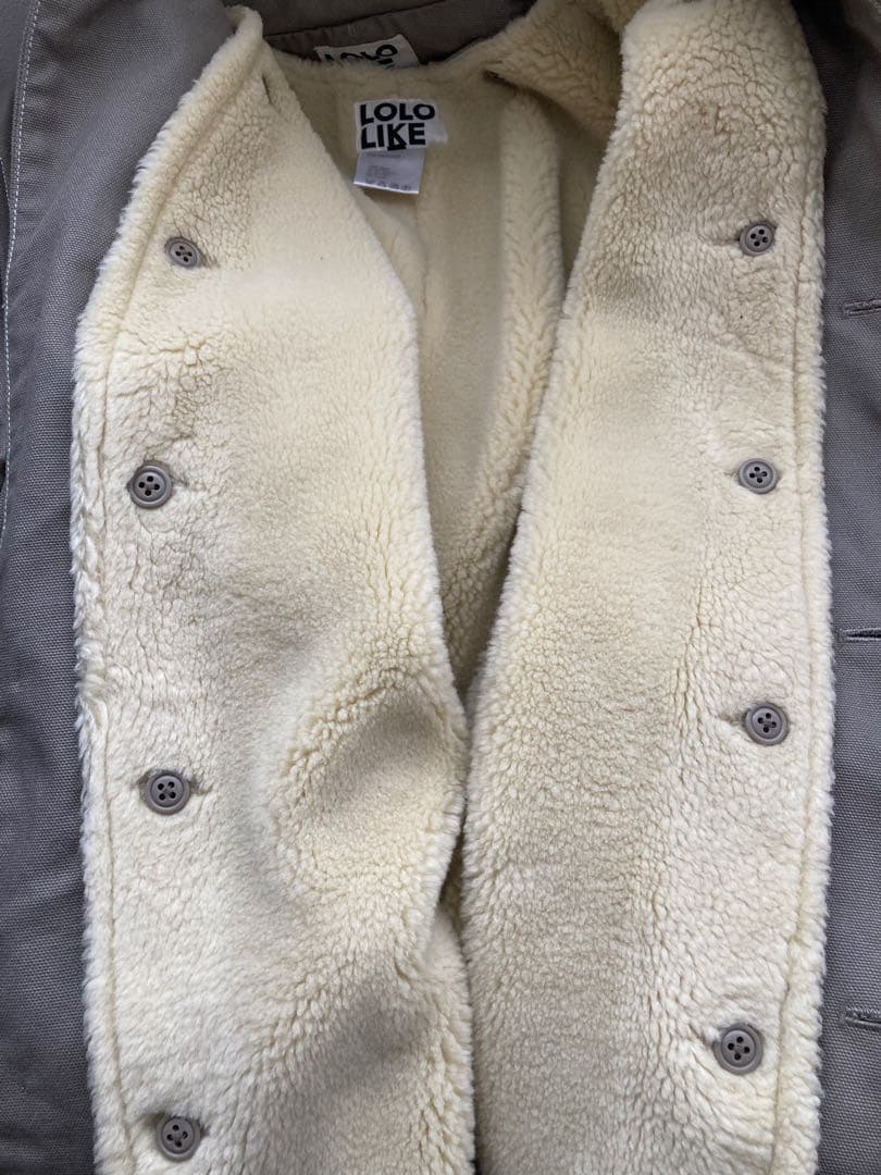【LOLOLIKE /美品】ノーカラージャケット ボアベスト取り外し可付