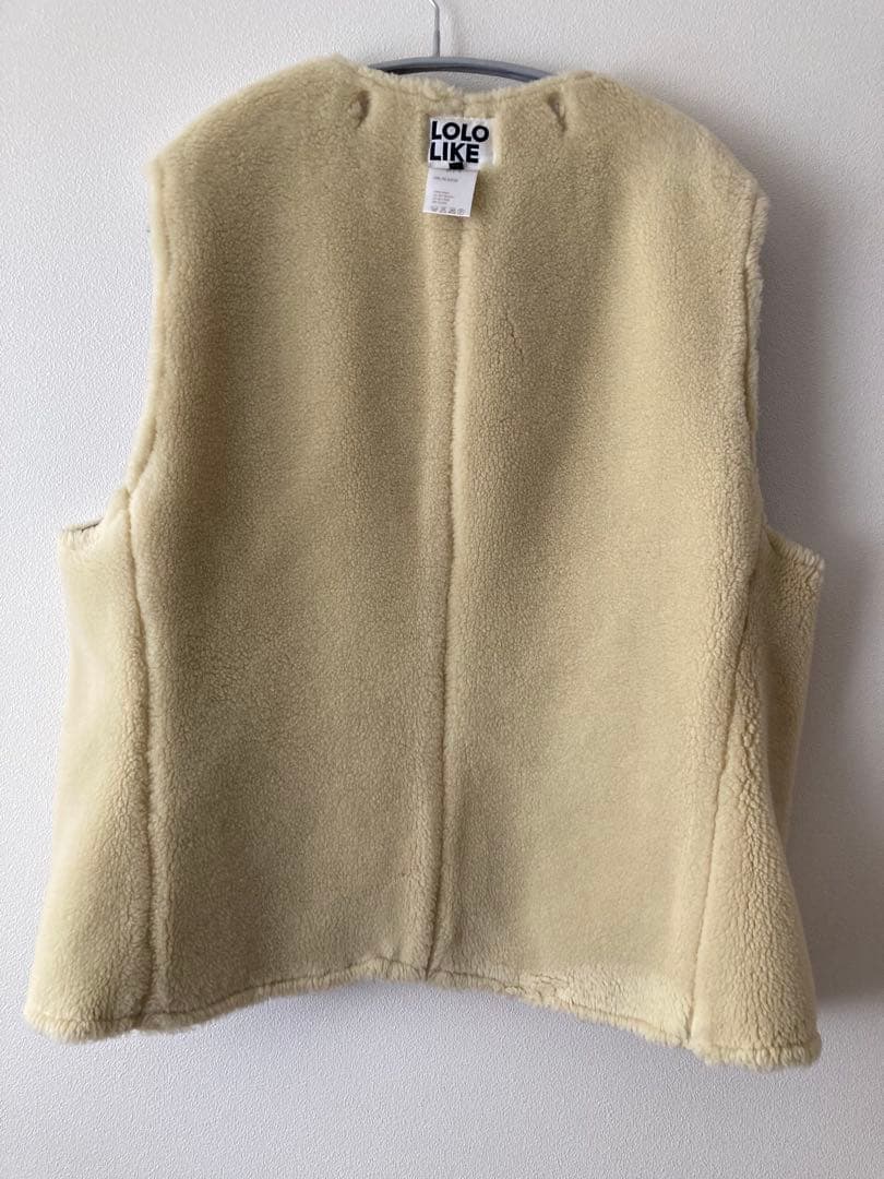 【LOLOLIKE /美品】ノーカラージャケット ボアベスト取り外し可付