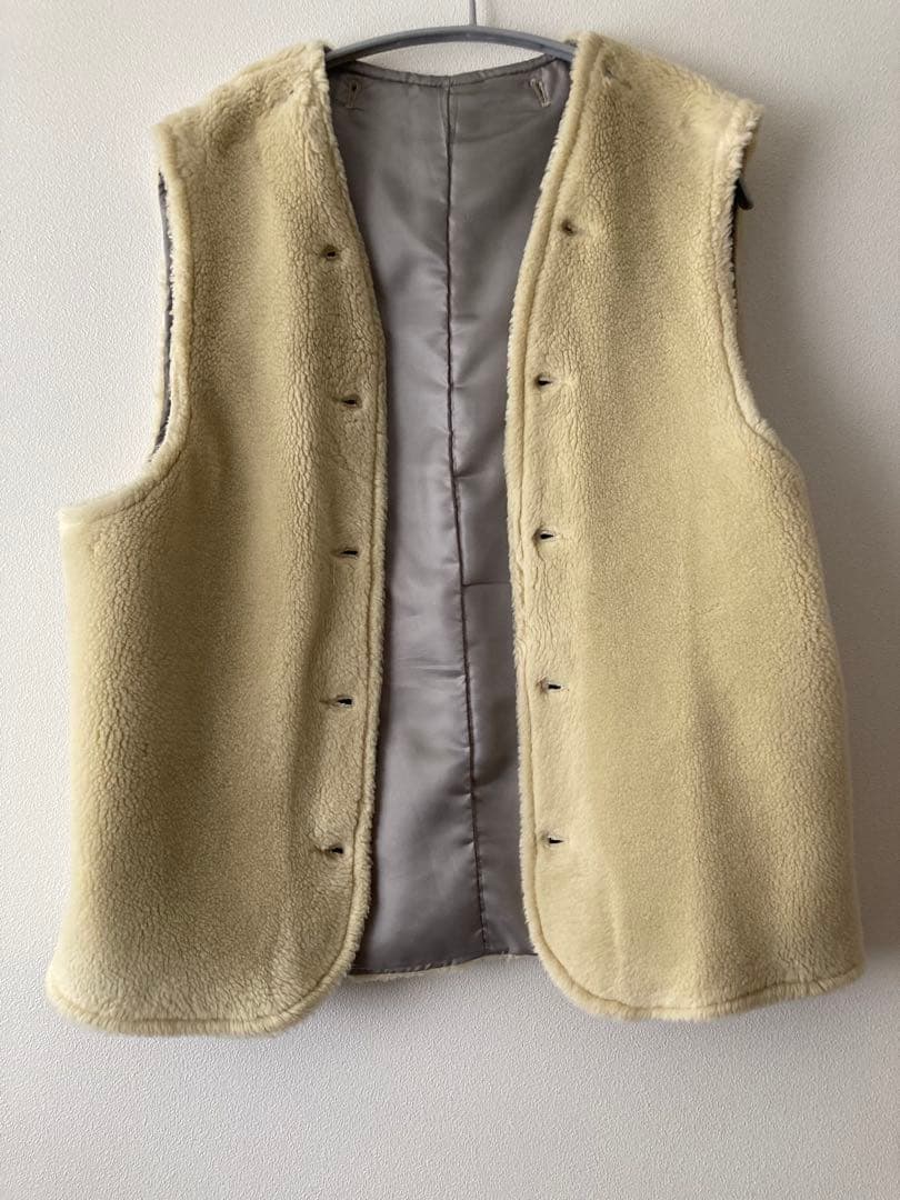 【LOLOLIKE /美品】ノーカラージャケット ボアベスト取り外し可付