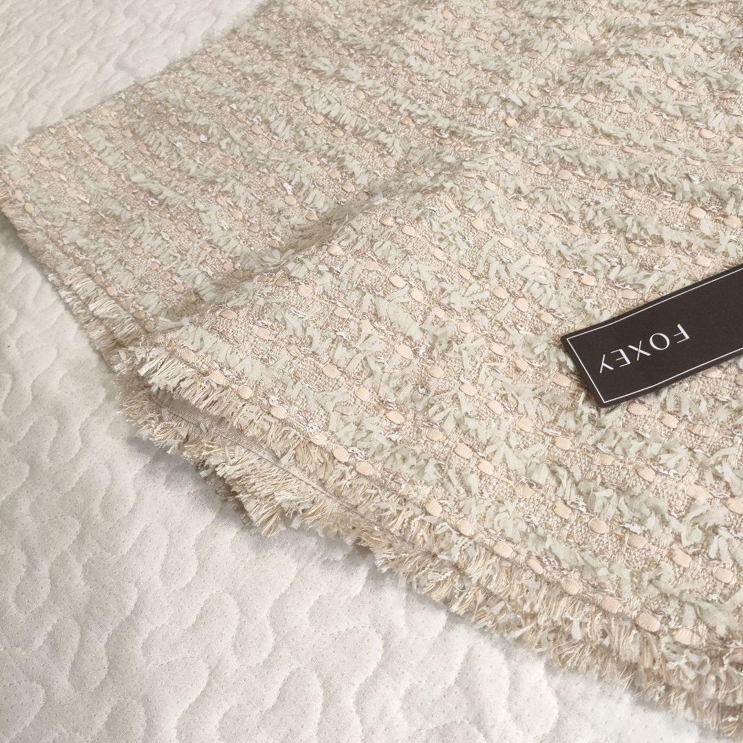 新品✨FOXEY　ミックスツイードショートパンツ　ピンクベージュ　38