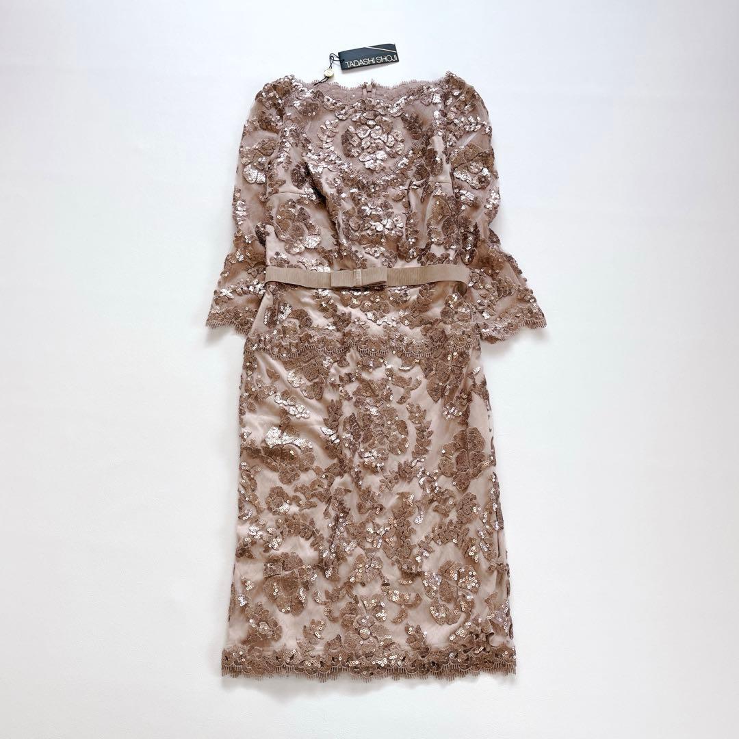 未使用✨タグ付き　TADASHI SHOJI スパンコール ベルト　ドレス