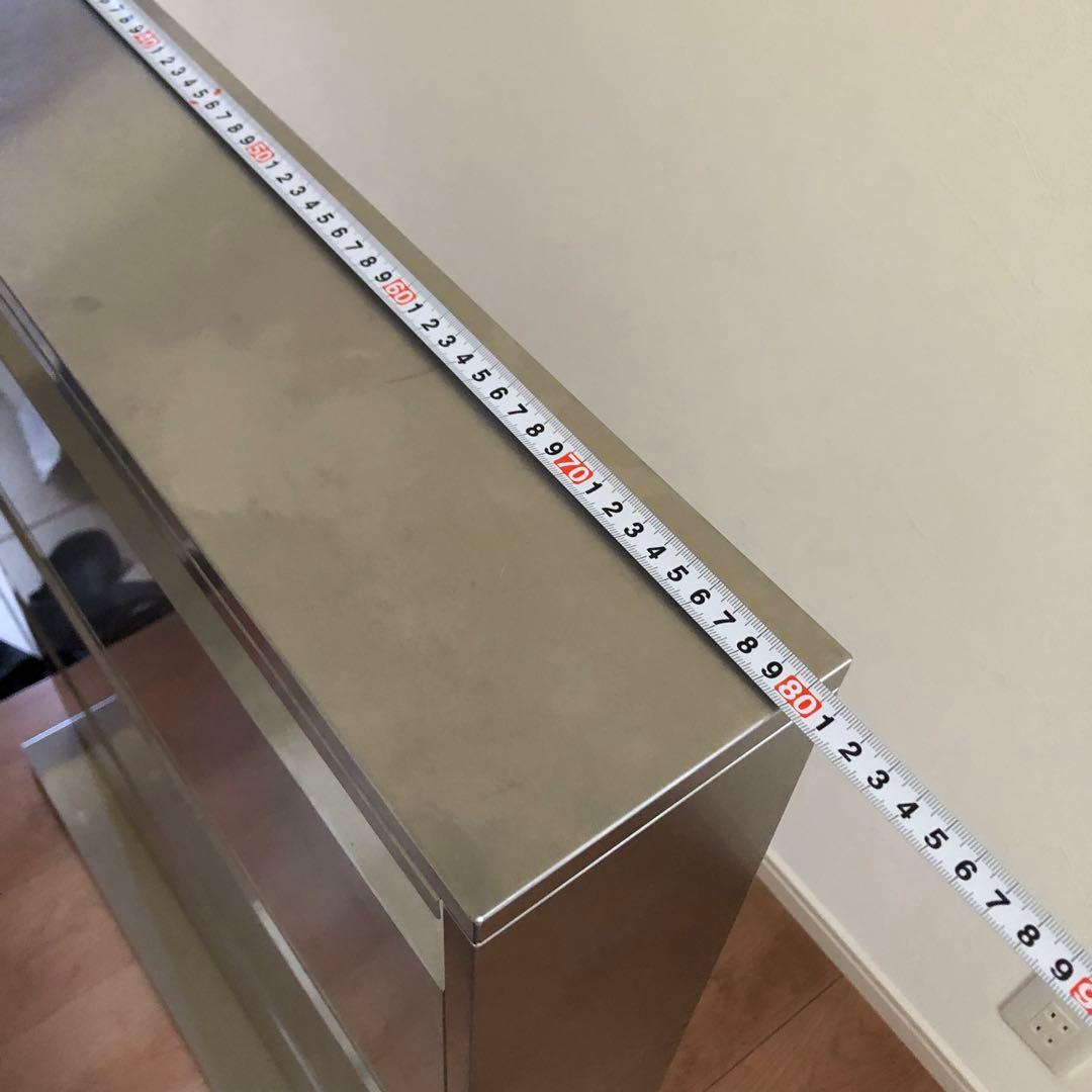 ステンレス製 3段シューズラック 薄型