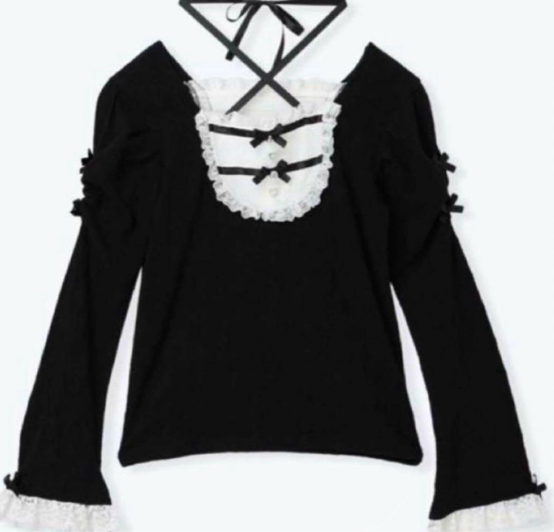 NOEMIE ノエミー フレアスリーブバックレースアップカットソー