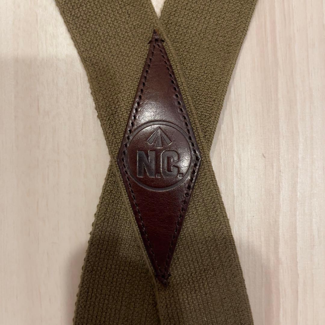 Nigel Cabournサスペンダー オリーブグリーン×ブラウン ゴム×レザー