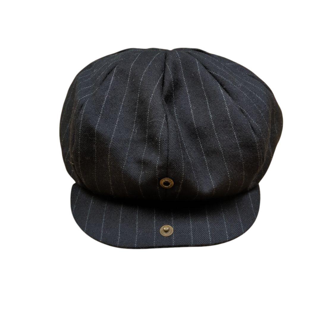 美品 GANGSTERVILLE ウール ストライプ キャスケット ブラック M