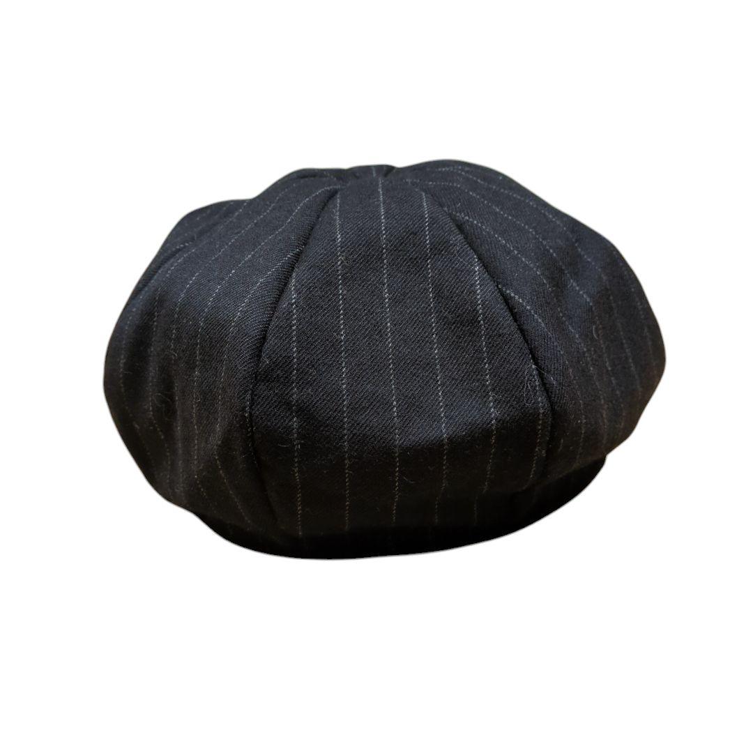 美品 GANGSTERVILLE ウール ストライプ キャスケット ブラック M