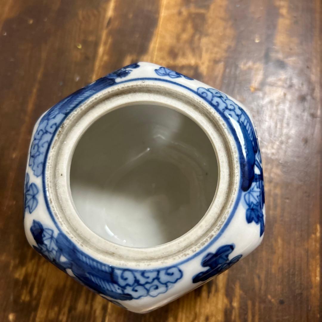 九谷焼　骨董品　美術品　古物　香炉2つ　角福　赤絵　染付