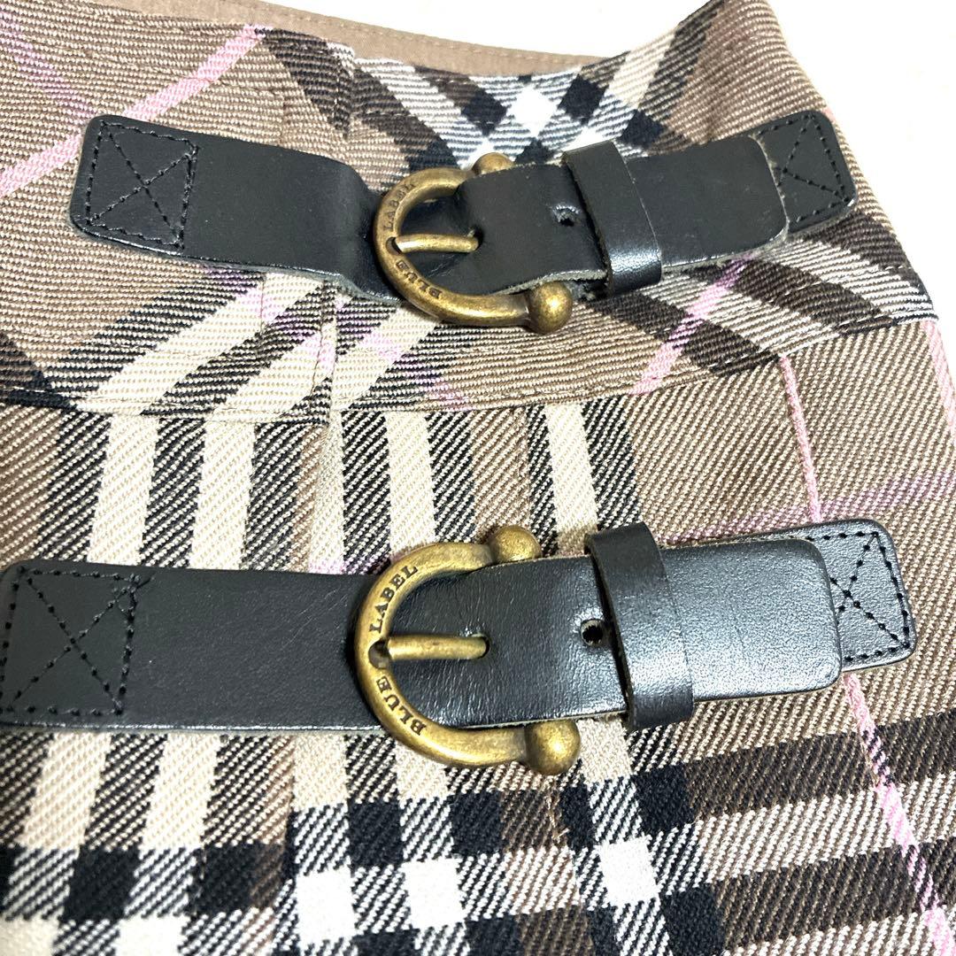 美品✨バーバリー ブルーレーベル ノバチェック プリーツ　ラップスカート　Y2K