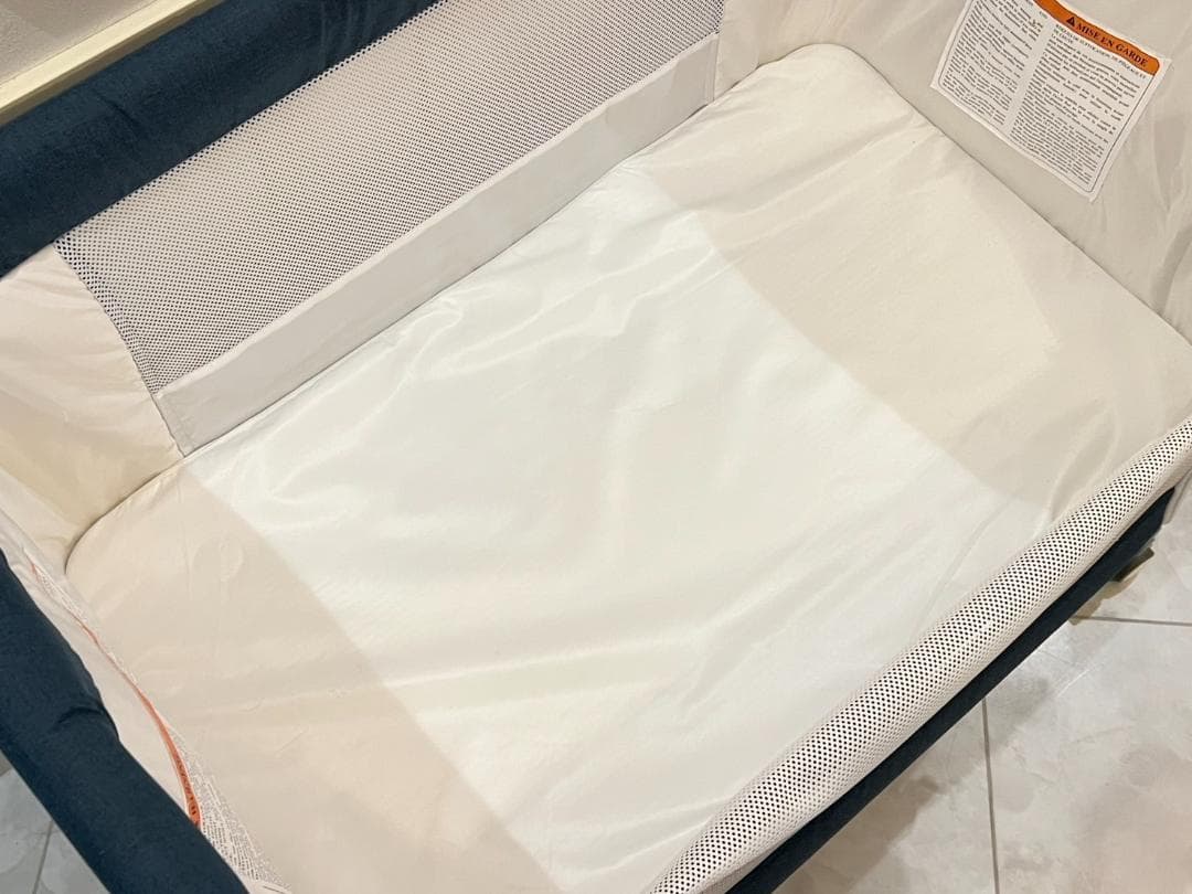 Vinona ベビーベッド 折りたたみ ハイローベッド グレー