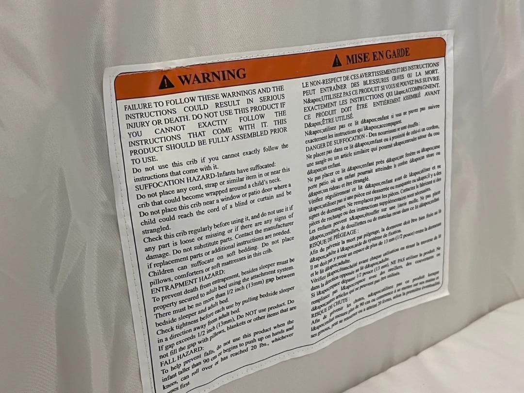 Vinona ベビーベッド 折りたたみ ハイローベッド グレー