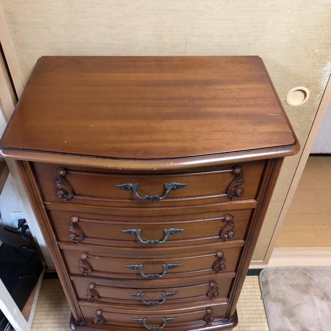 チェスト  5段ボックス 収納 アンティーク 猫足 レトロ