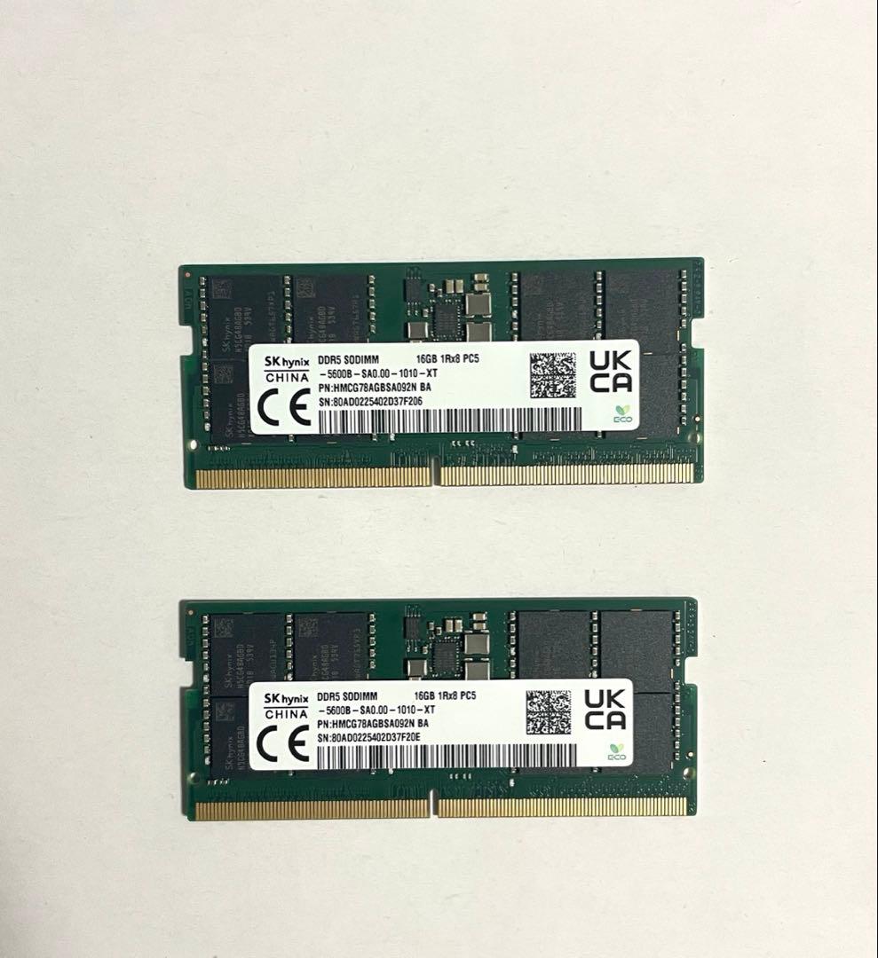 SK hynix DDR5メモリー 16GB 2枚セット