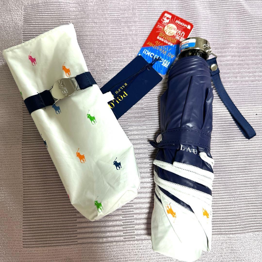 新品未使用タグ付　ポロラルフローレンお馬さんロゴマルチカラー晴雨兼用傘