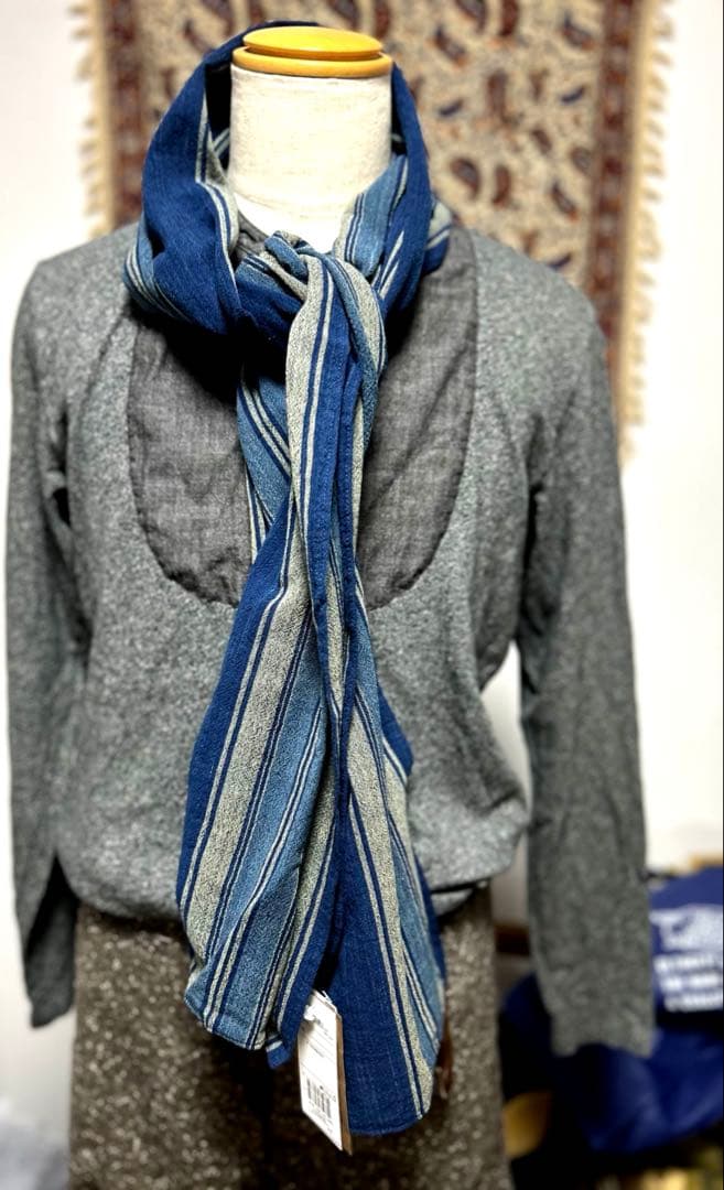 ¥46200 新品　ジョニーデップ着用　ハンドウーブンインディゴストール　RRL