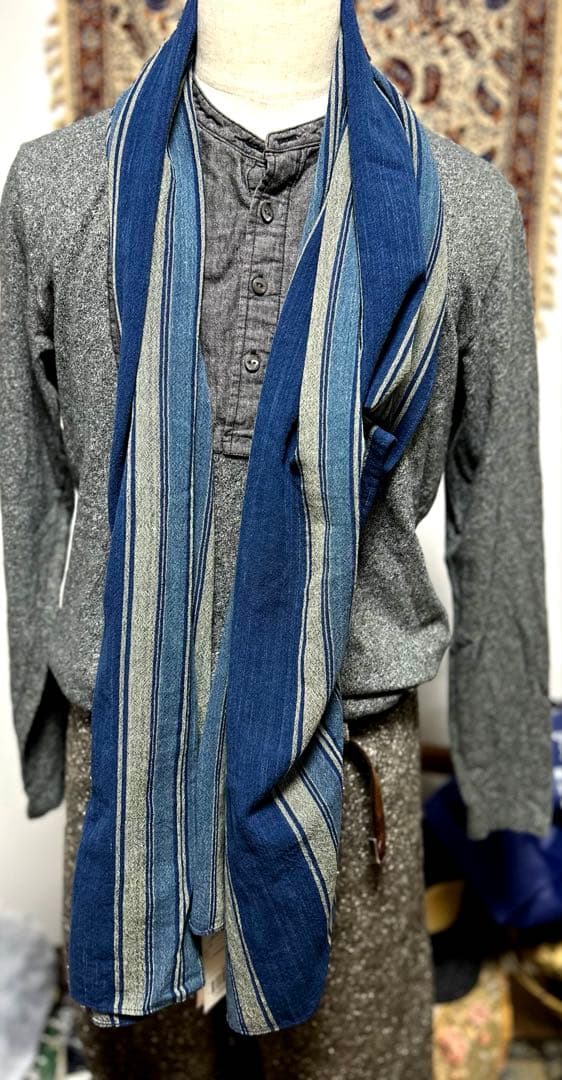 ¥46200 新品　ジョニーデップ着用　ハンドウーブンインディゴストール　RRL