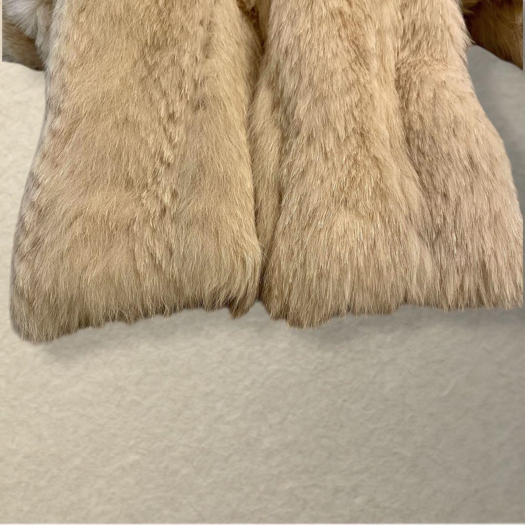 リアルファー 染めブルーフォックス ベージュ〜クリーム系 ハーフコート 13号