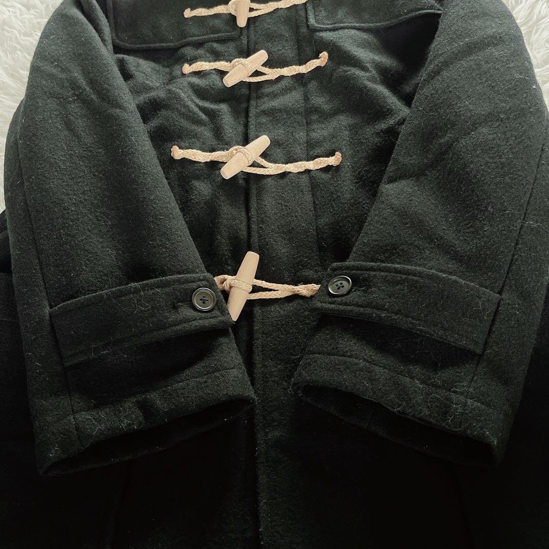 【MHL. 】ダッフルコート ウール メルトン生地 ブラック L サイズ