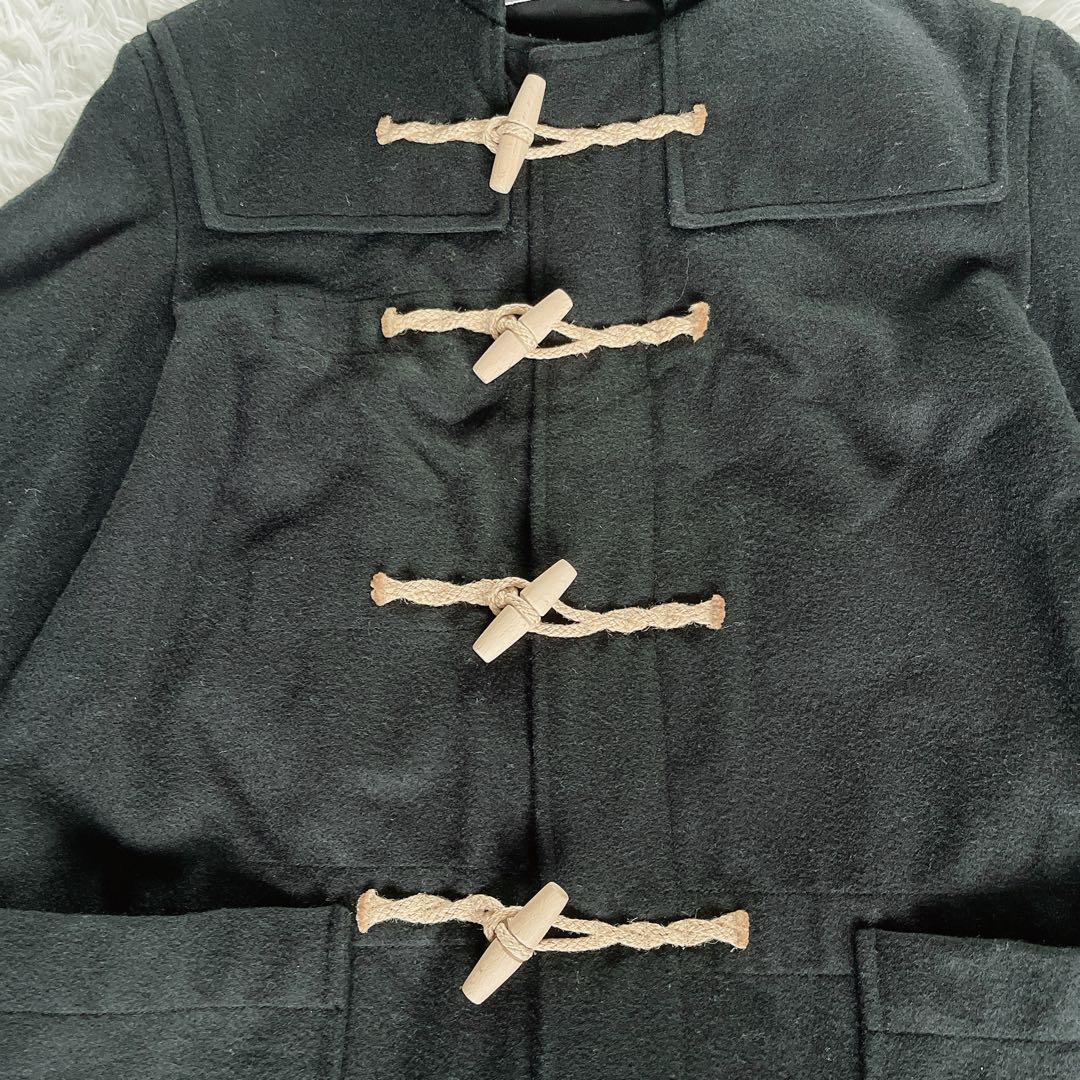 【MHL. 】ダッフルコート ウール メルトン生地 ブラック L サイズ