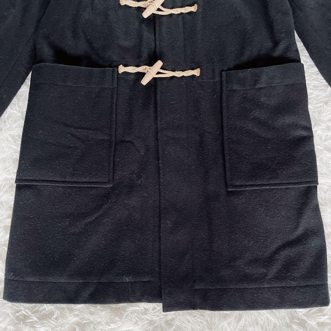 【MHL. 】ダッフルコート ウール メルトン生地 ブラック L サイズ