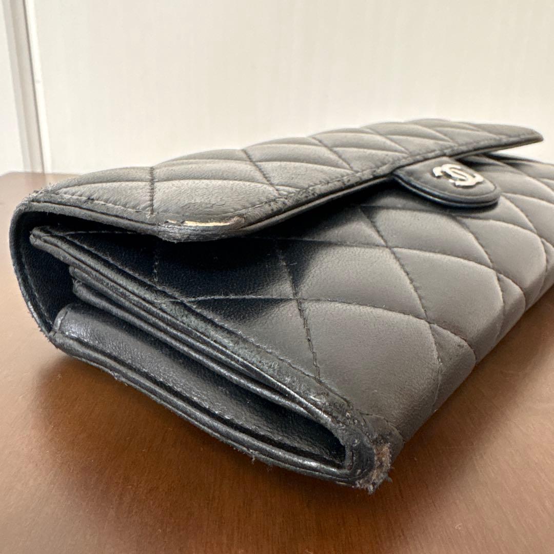 CHANEL マトラッセ ロングウォレット ラムスキン ゴールド 長財布