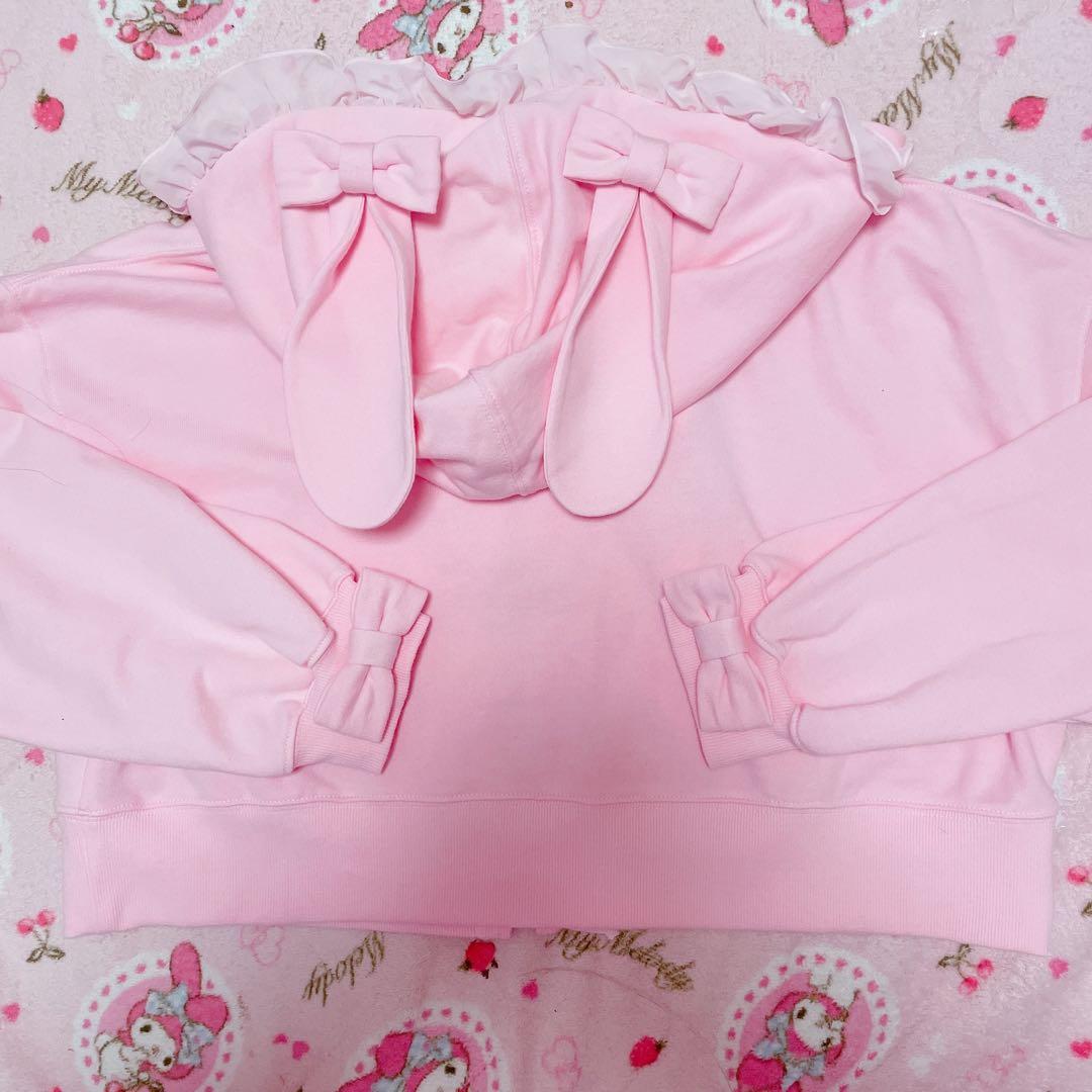 新品未使用♡アンジェリックプリティ♡うさみみフードパーカー♡ピンク♡ロリータ♡