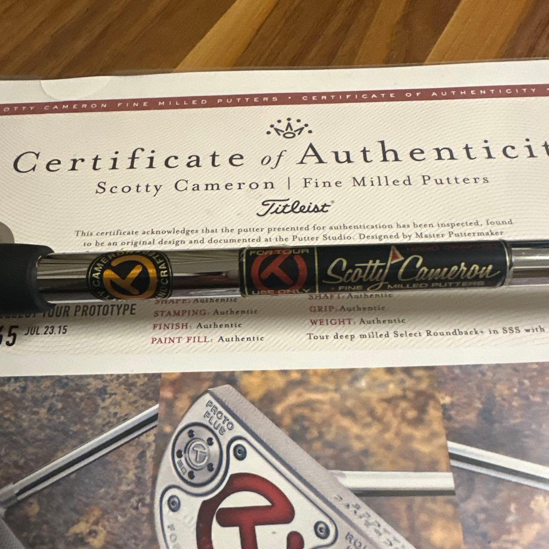 SCOTTY CAMERON(スコッティキャメロン)ツアー限定支給品証明書有