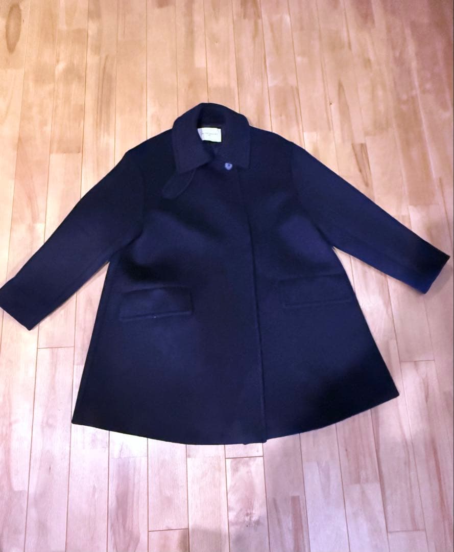 UNITED ARROWS ブラックウールミドルコート