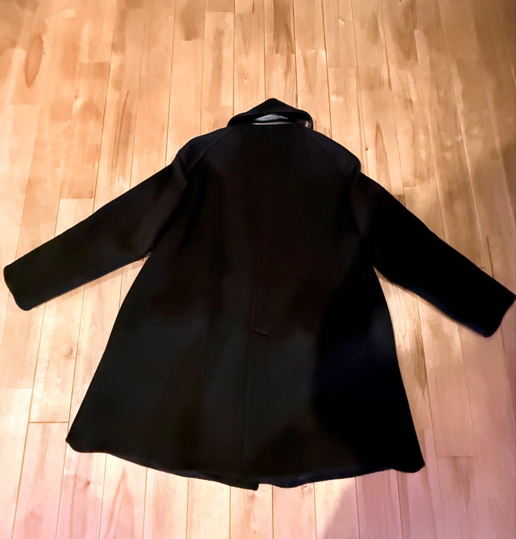 UNITED ARROWS ブラックウールミドルコート