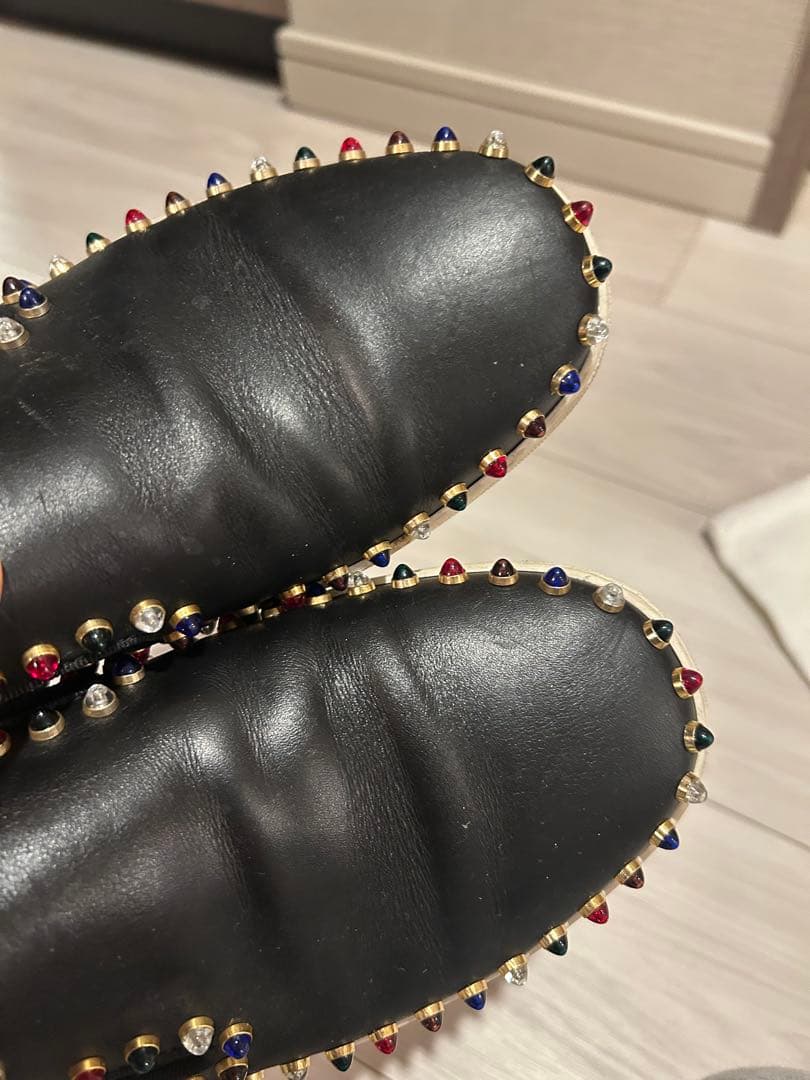 か*な様 クリスチャンルブタン　スタッズ　スリッポン　38 マルチカラー