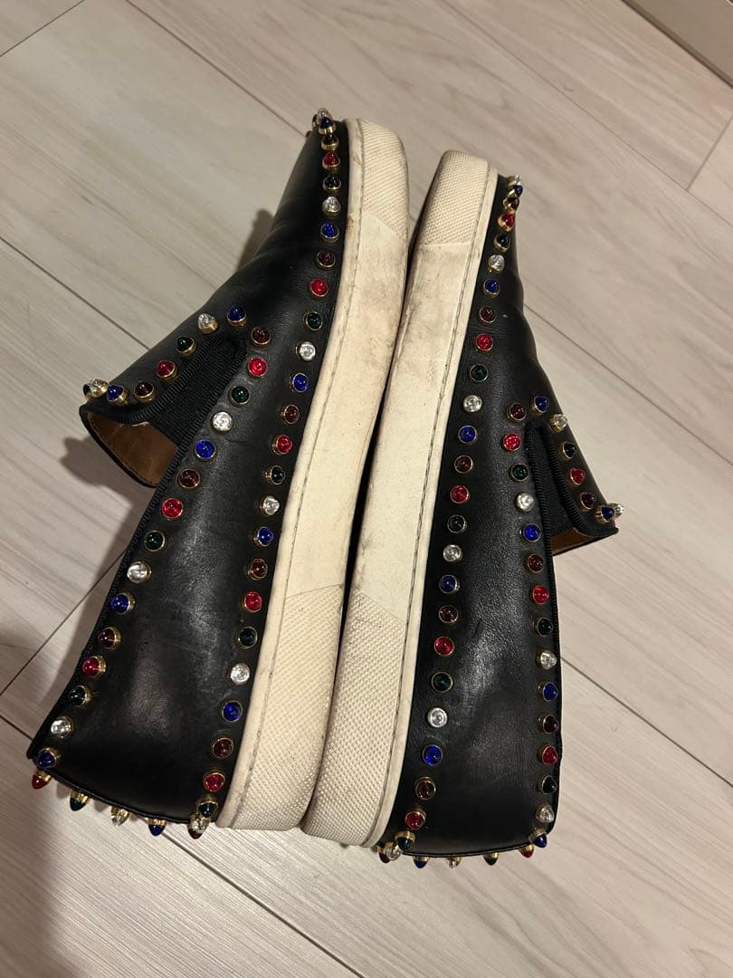 か*な様 クリスチャンルブタン　スタッズ　スリッポン　38 マルチカラー