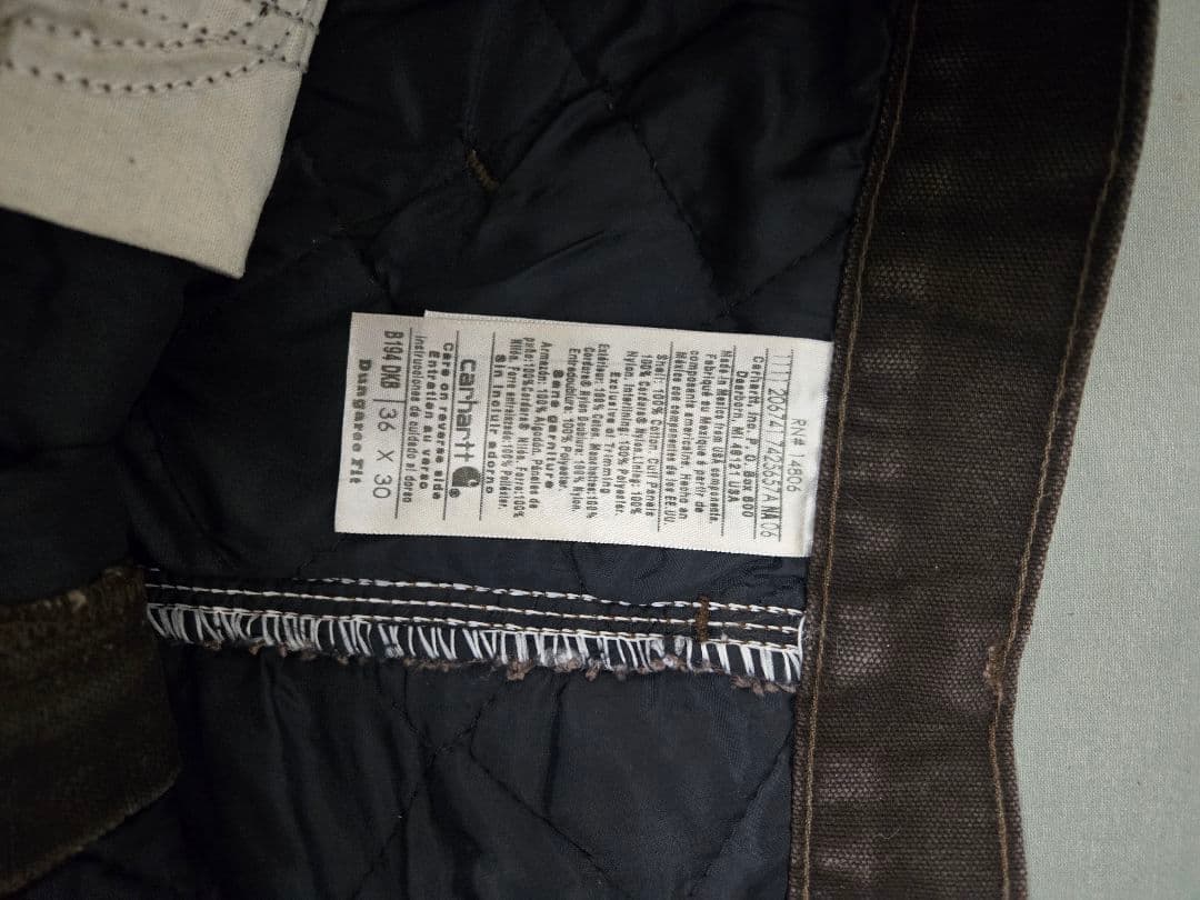 Carhartt カーハート ダブルニー 中綿 Dungaree W36L30