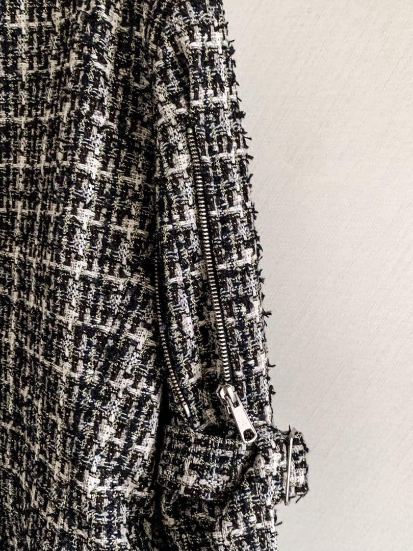 【定価12万】MIXED TWEED NO COLLAR BONDAGE JKT