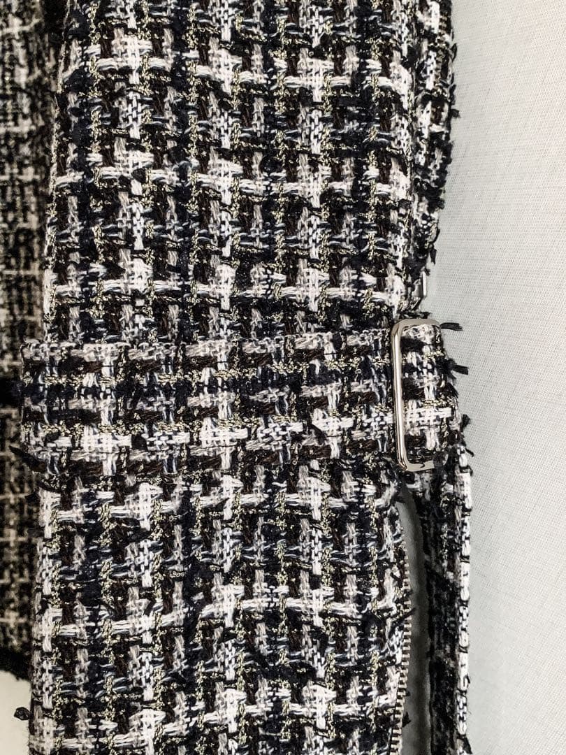 【定価12万】MIXED TWEED NO COLLAR BONDAGE JKT