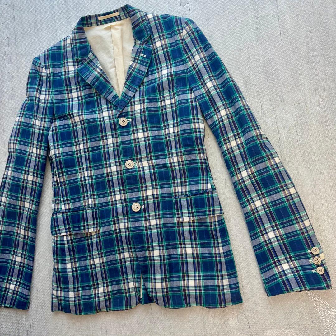 コムデギャルソンオムプリュス タータンチェック 3Bジャケット テーラード