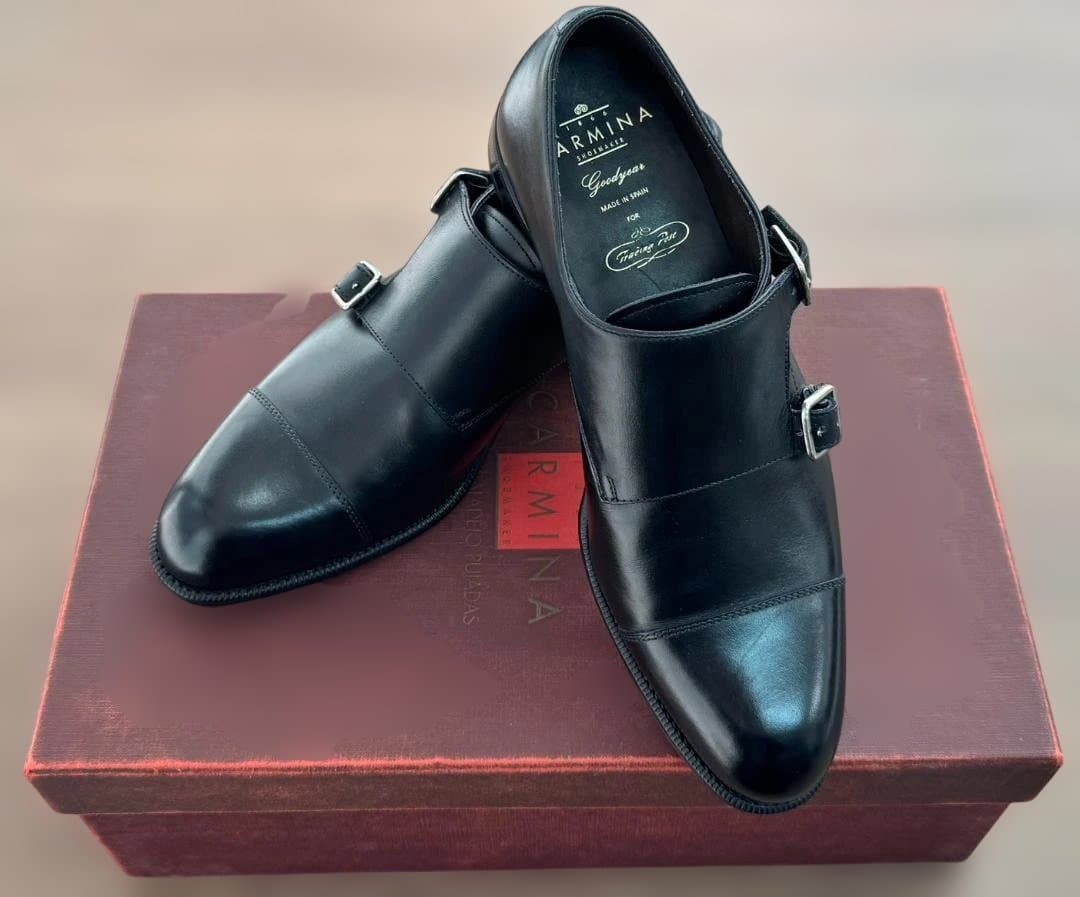 【美品】CARMINA カルミナ ダブルモンク ストラップ スペイン製 高級本革