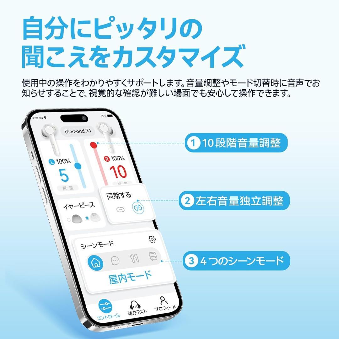 集音器 Bluetooth5.3 ワイヤレスイヤホン型 高齢者向