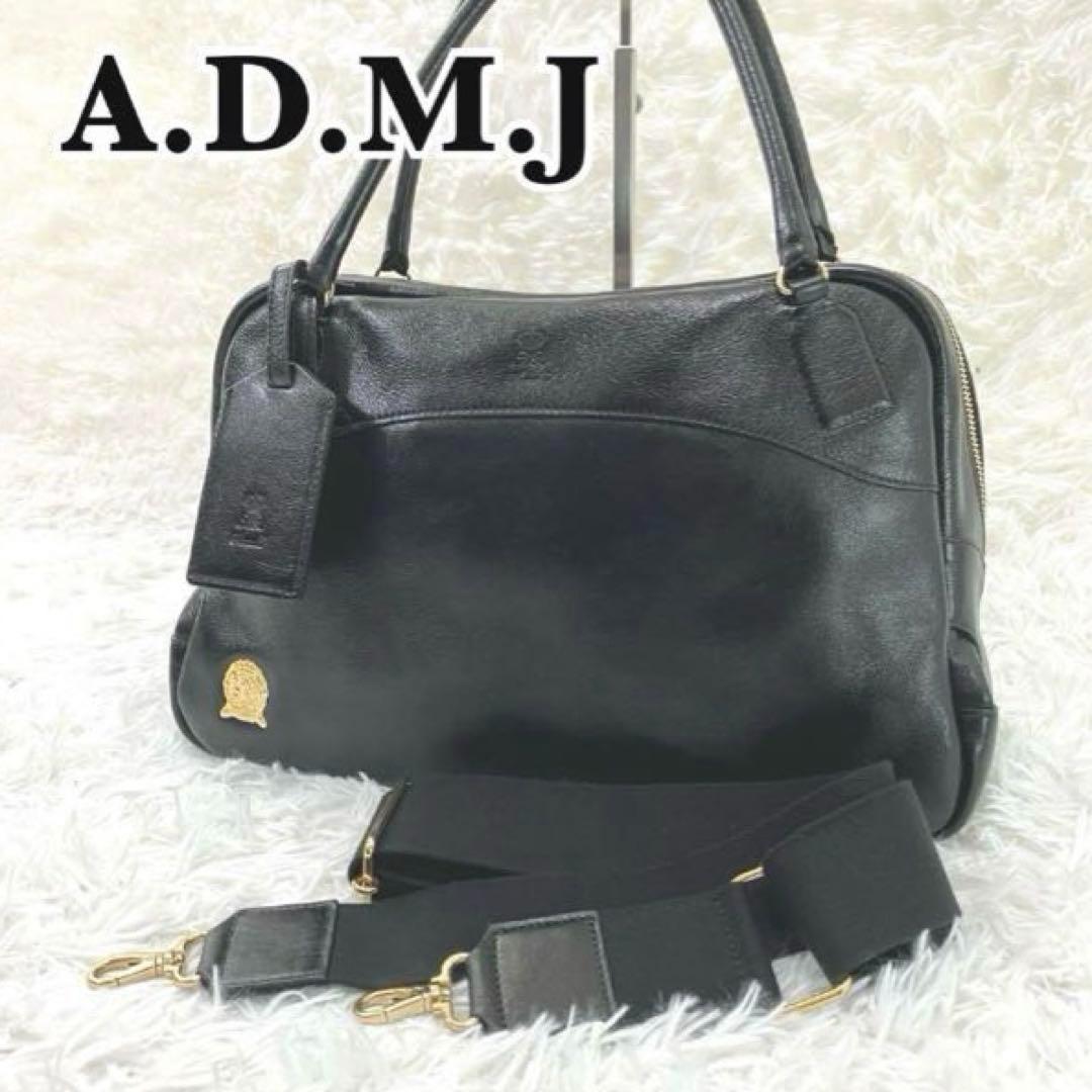 A.D.M.J　ADMJ　ワンショルダーバッグ　2way　チャーム付き　A4可