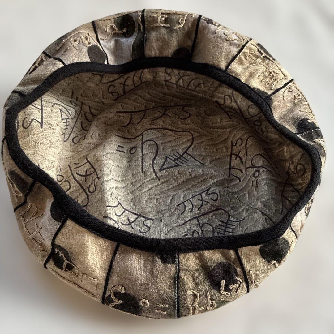 龍体文字　刺繍フトマニ図ベレー帽　リバーシブル