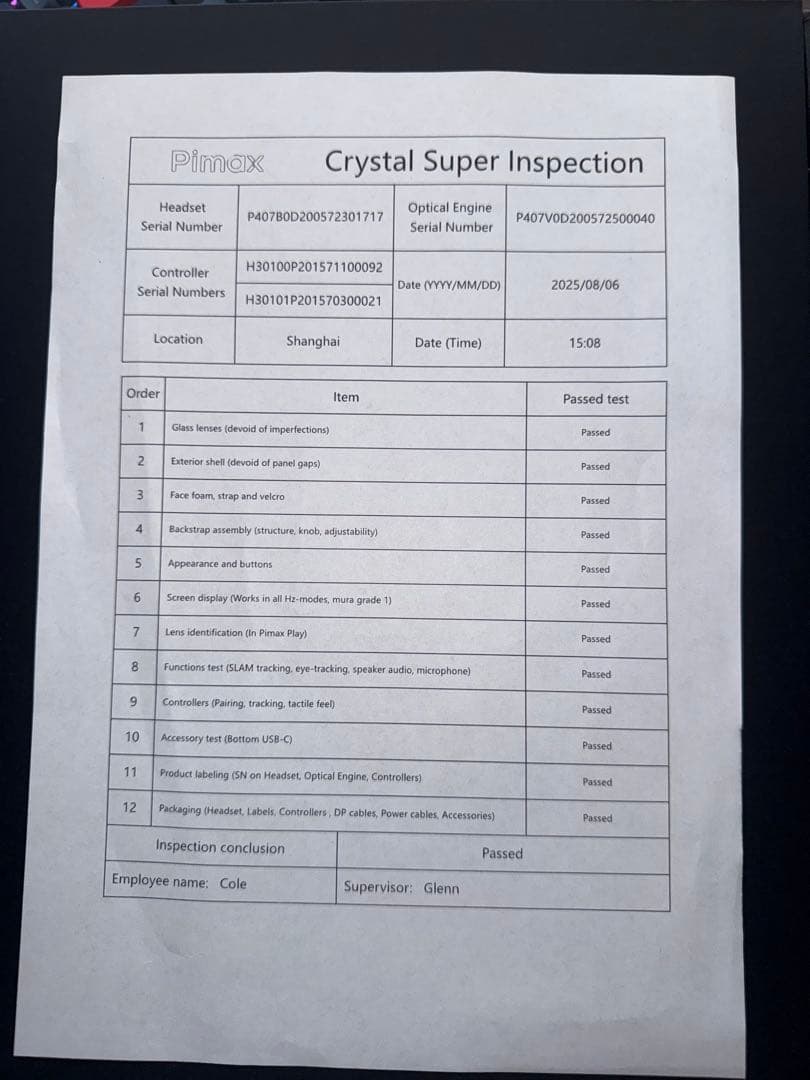 PIMAX CRYSTAL SUPER 50PPD VRヘッドセット