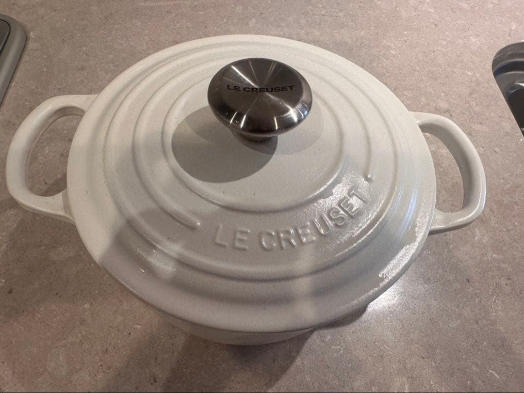 LE CREUSET 両手鍋 ホワイト