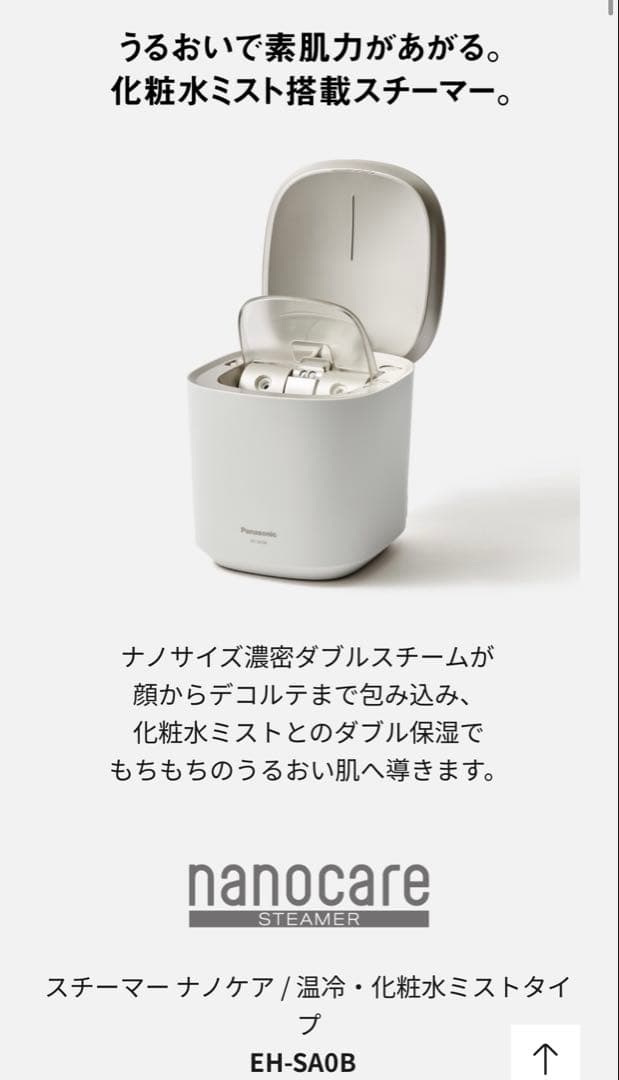 【新品】ナノケア スチーマー EH-SA08 温冷 化粧水ミストタイプ ゴールド