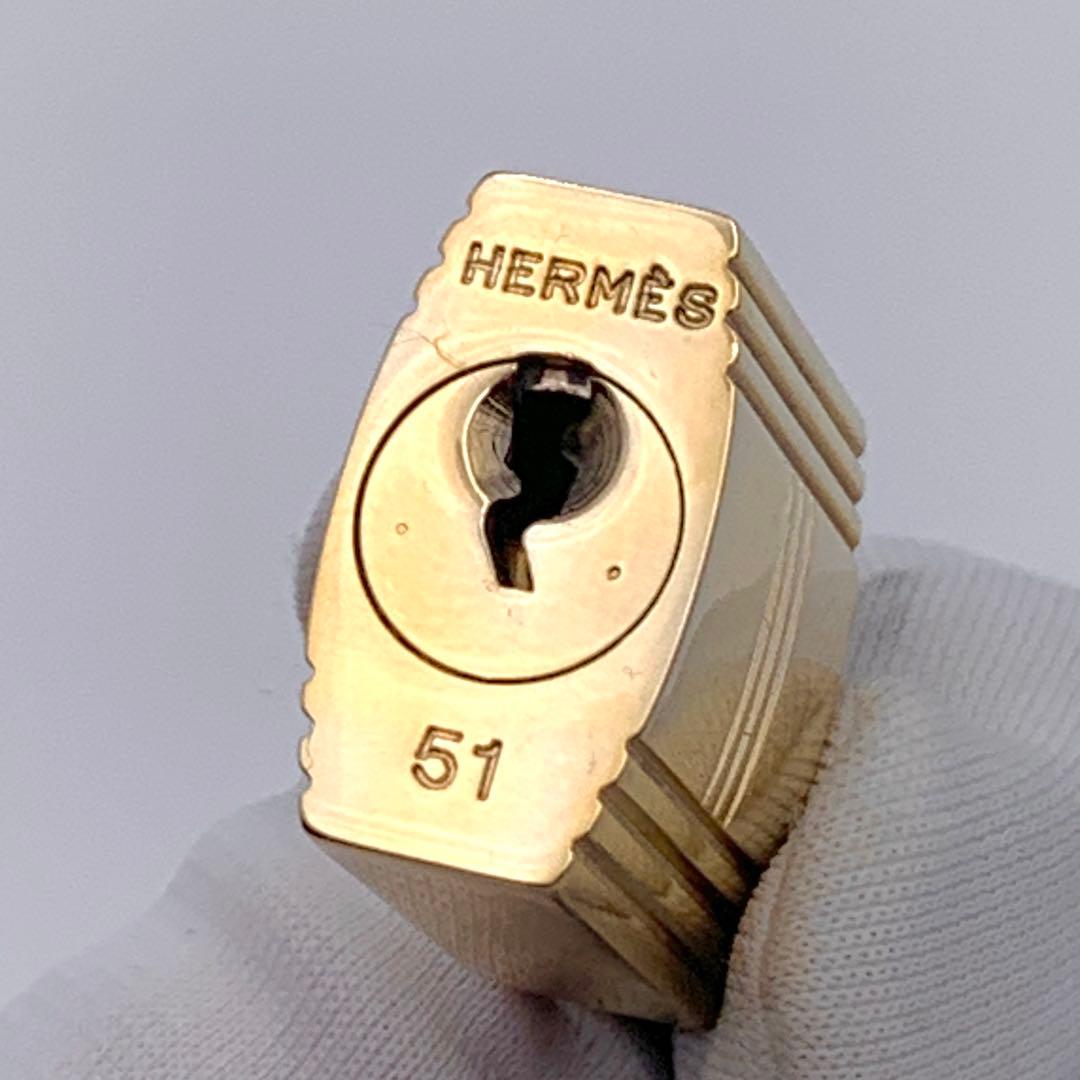 HERMES エルメス カデナ 51番 ゴールド 24Kメッキ 鍵付き 南京錠