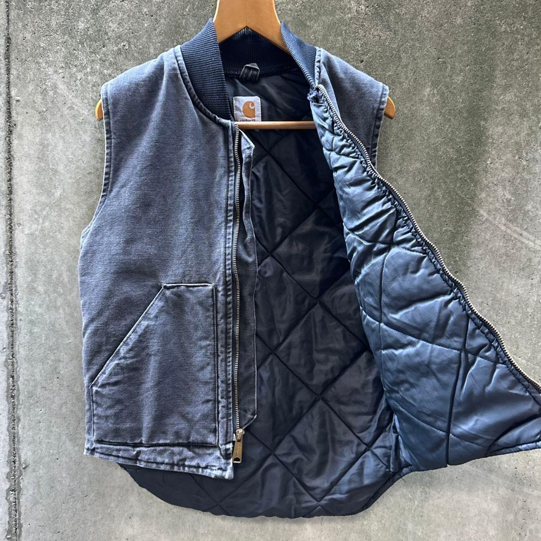 【超希少】carhartt ダックベスト 墨黒 腰ゴム