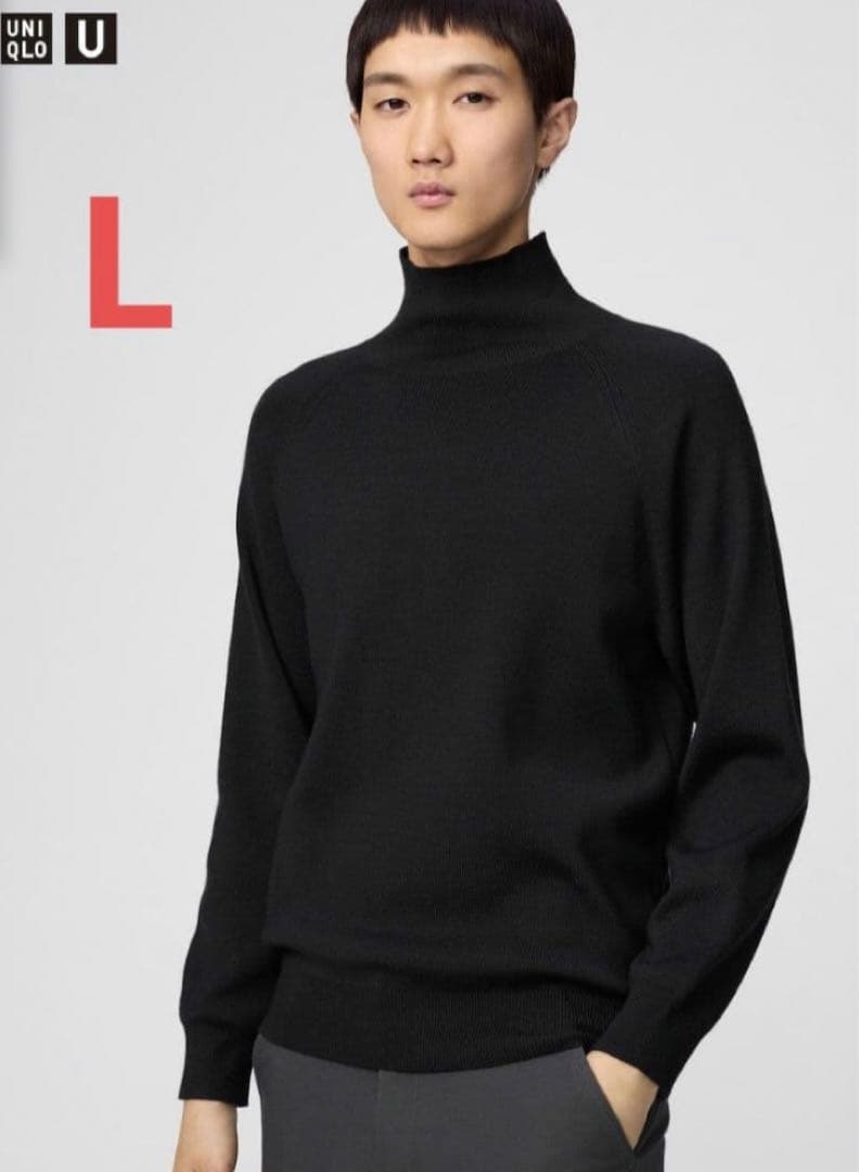 【新品】UNIQLO U ハイネックセーター ブラック L