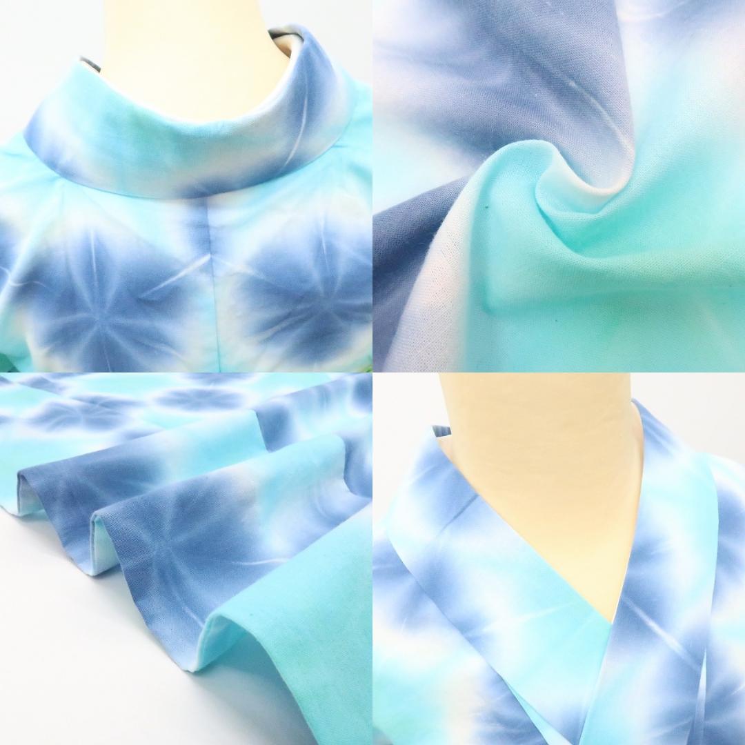 Y3365◆新品 板締め絞り 綿 仕付け糸付 浴衣 洗える夏着物